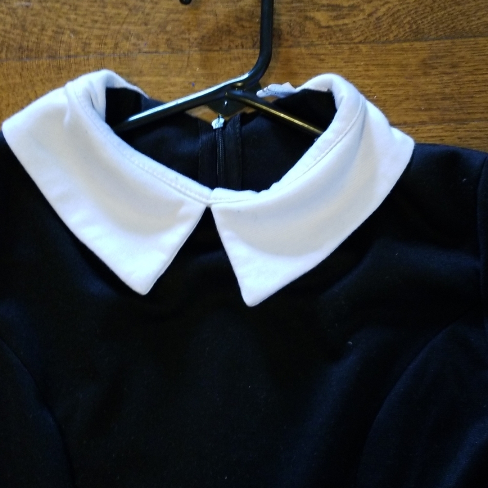 Black Dress W/ White Collar - Picture 2 of 6